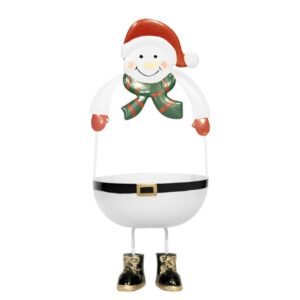 Photophore Noel personnage noel bonhomme de neige fond blanc