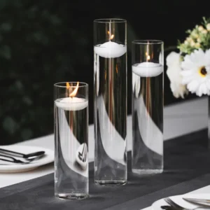 Photophore Tube Verre Transparent Mariage 1