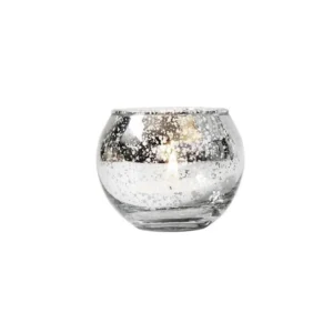 Photophore Argenté Mariage Verre Mercure