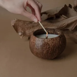 Photophore Bois de Noix de Coco
