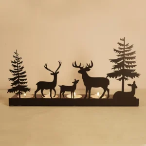 Photophore Noël Métal Noir Elan Cerf