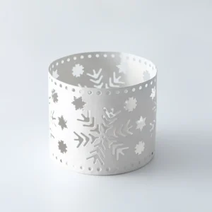 Photophore Noel en fer blanc motif arbre (4)