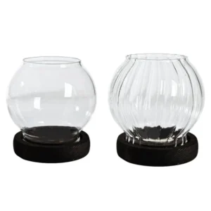 Photophore Rond en Verre Transparent