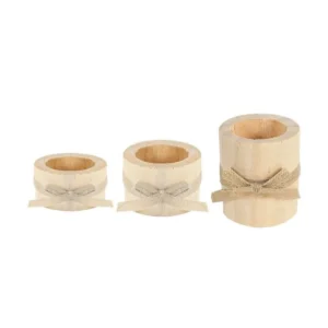 Photophore Rondin de Bois Clair Nœud