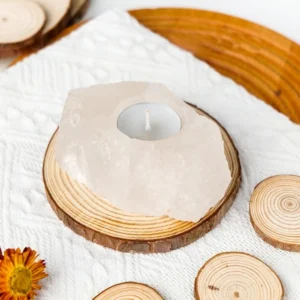 Photophore en Pierre de Quartz Blanc