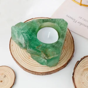 Photophore en Pierre de Quartz Vert