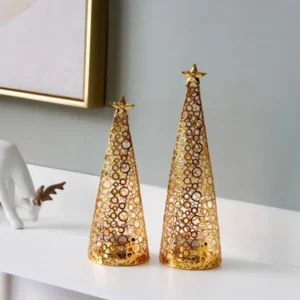 Photophores Noël Dorés Arbre de Noël