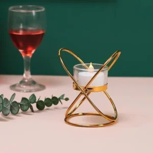 Bougeoir Fleur de Lotus Doré