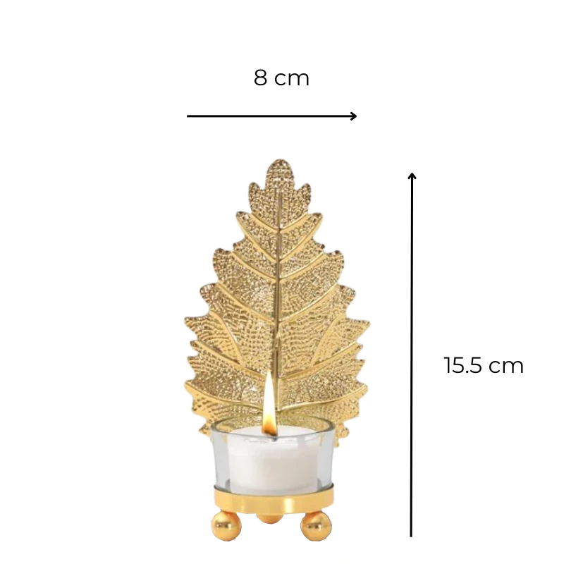 Photophore Feuille Dorée Photophore-Feuille-Dore modèle 2 dimensions