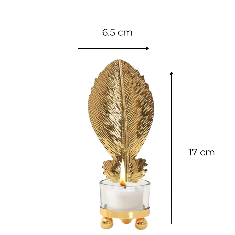 Photophore Feuille Dorée Photophore-Feuille-Dore modèle 3 dimensions