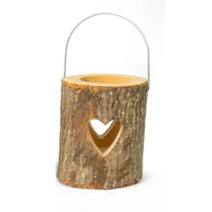 Photophore Lanterne Bois Coeur