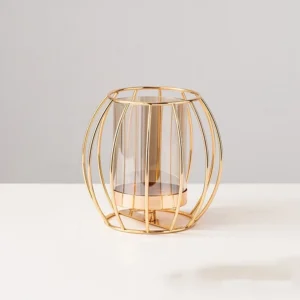 Photophore Rose Gold Verre Transparent Éclat Minimaliste