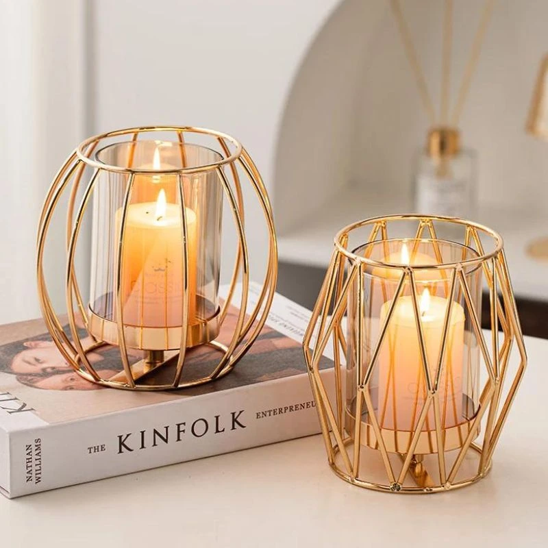 Photophore Rose Gold Verre Transparent Éclat Minimaliste et Photophore Rose Gold Verre Transparent Harmonie Contemporaine
