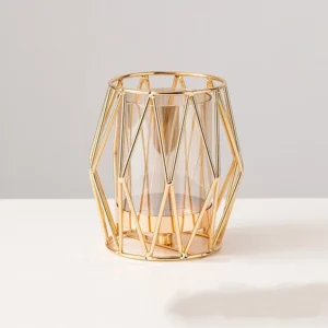 Photophore Rose Gold Verre Transparent Harmonie Contemporaine