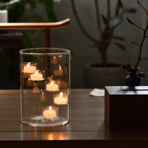 Photophore Verre Cylindrique Transparent XL