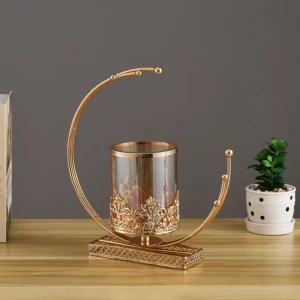 Photophore Verre Doré Eclat Royal