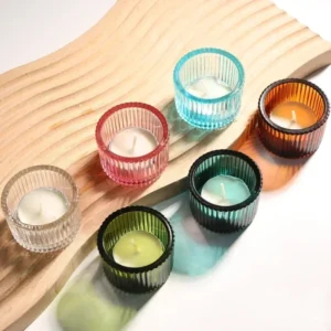Photophore Verre Strié Coloré